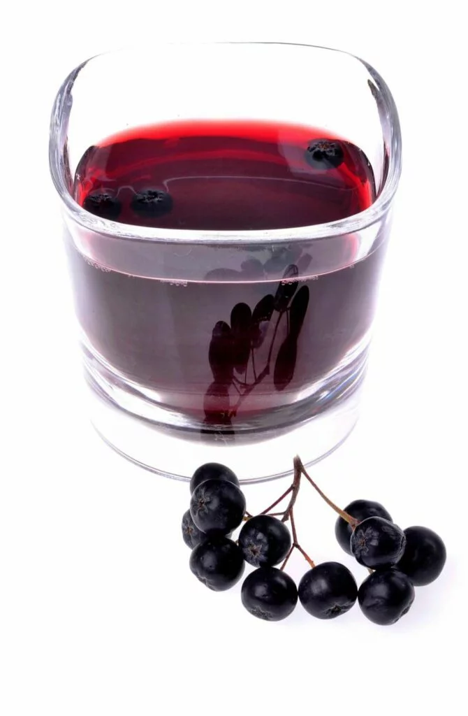 Aroniasaft im Glas Aroniasaft im Glas