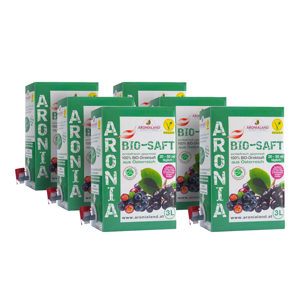 Succo di Aronia biologico dall'Austria (6 x 3L)