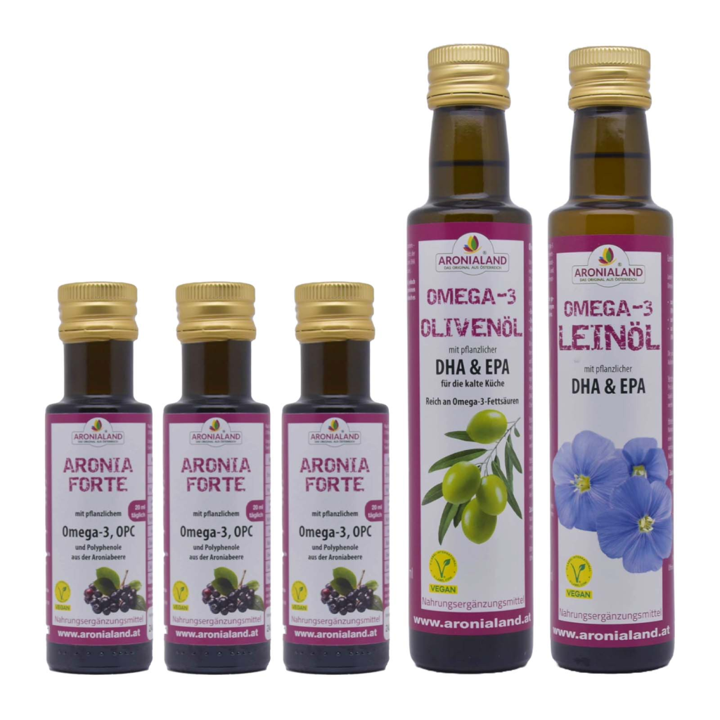 Set Omega 3 - Aronia, Olio d'oliva, Olio di semi di lino;